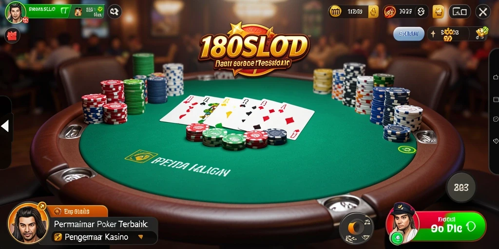 Tampilan menarik dari gameplay poker di 180SLOT.