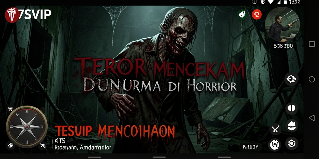 Gameplay horor yang mencekam dengan atmosfer gelap.