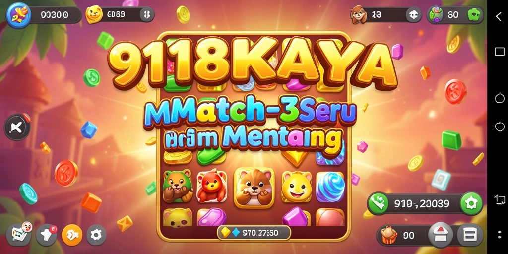 Screenshot permainan <strong>918KAYA</strong> yang menunjukkan aksi mencocokkan item.