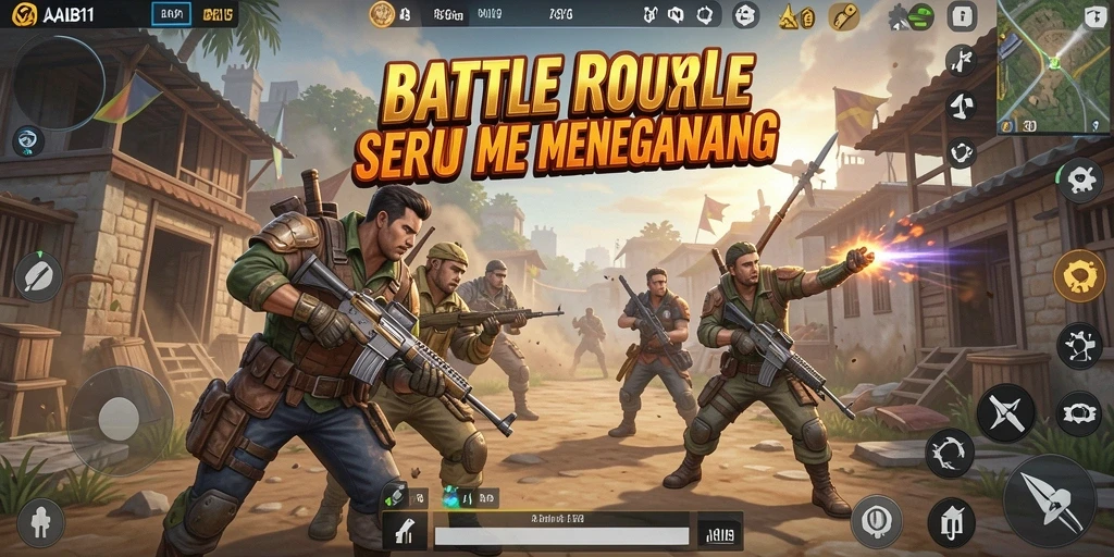 Screenshot gameplay AJAIB11 dengan aksi menegangkan di medan perang.