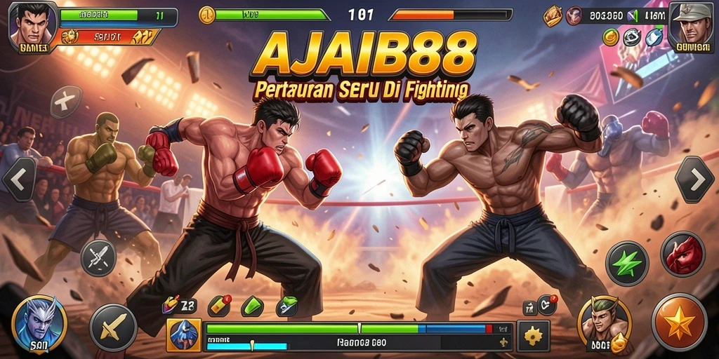 Tampilan dinamis dari gameplay pertandingan AJAIB88.