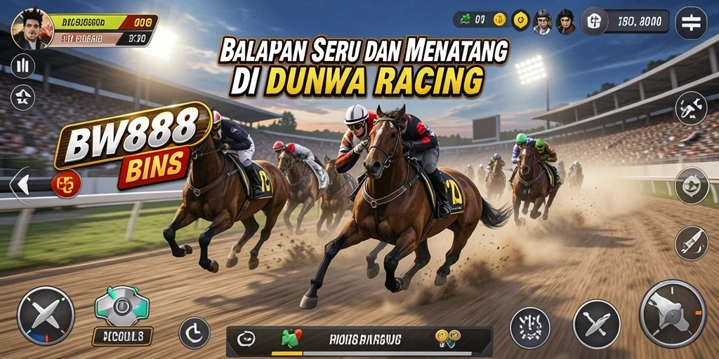 Gameplay BW888 yang menegangkan saat balapan di trek yang menantang.