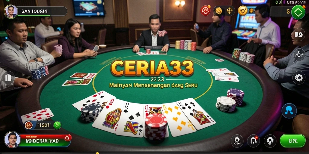 Tampilan gameplay Poker yang seru dan menantang di CERIA33.