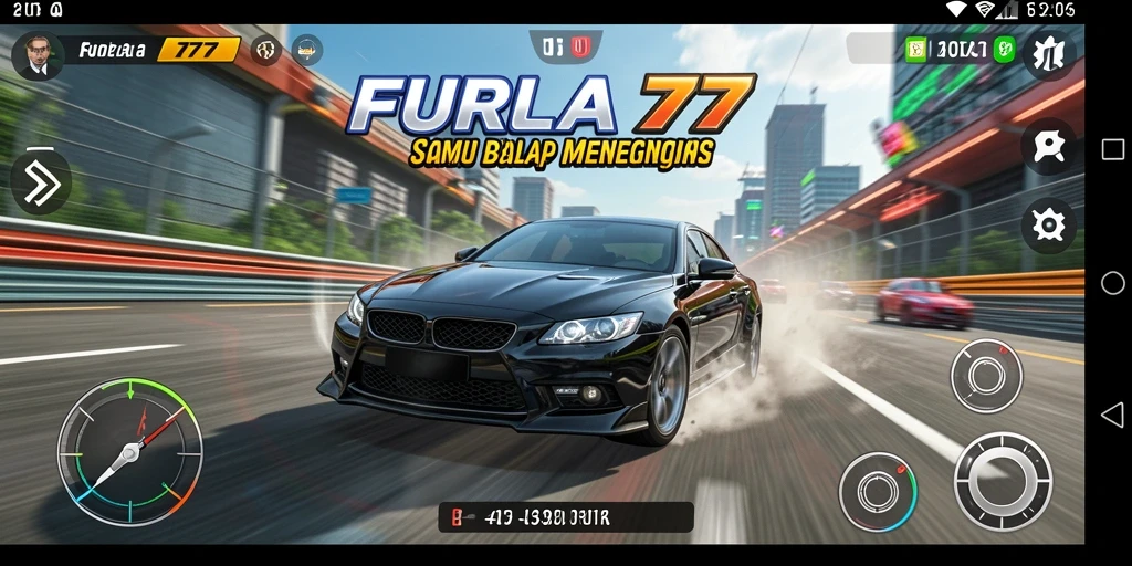 Tampilan gameplay FURLA77 yang mendebarkan di lintasan balap.