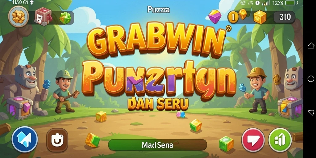 Tampilan gameplay GRABWIN yang penuh warna dan menantang.