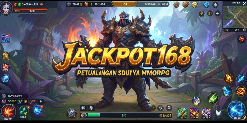 Screenshot gameplay JACKPOT168 yang menampilkan aksi petualangan MMORPG.