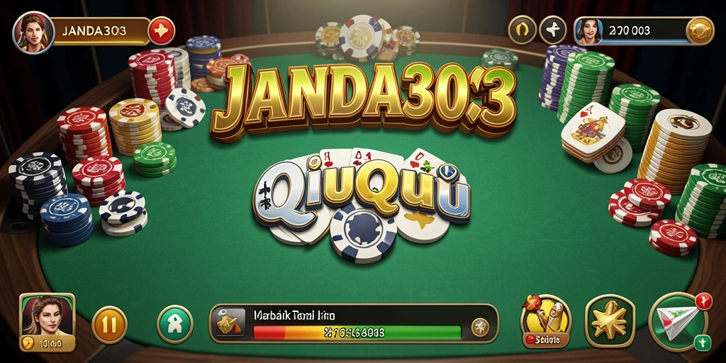 Screenshot gameplay JANDA303 menampilkan momen seru dalam permainan QiuQiu.