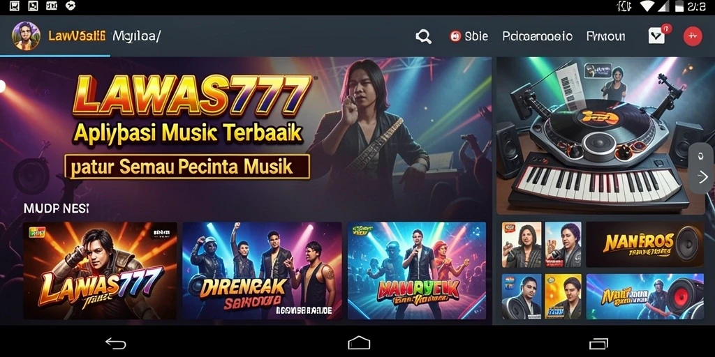 Tampilan gameplay LAWAS777 saat mendengarkan musik dengan lirik.