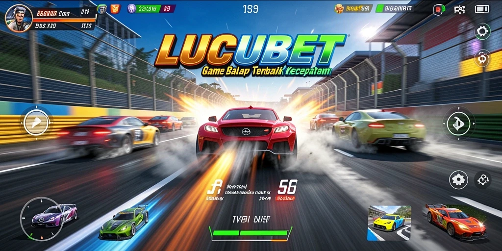 Tampilan gameplay balapan LUCUBET yang mendebarkan dan penuh aksi.