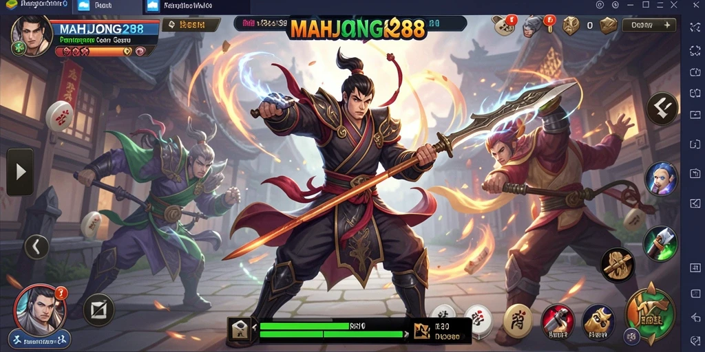 Gameplay seru dalam pertarungan tim MOBA MAHJONG288.