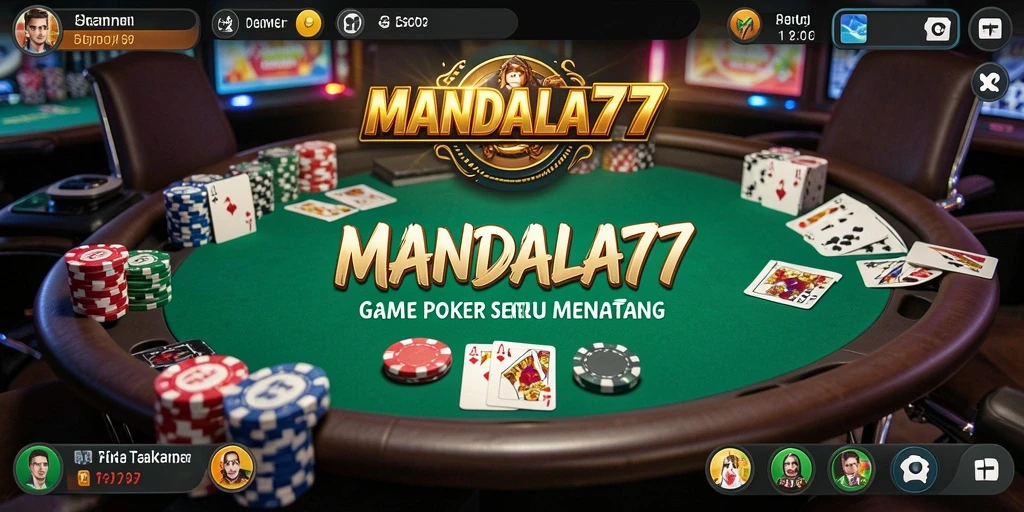 Tampilan gameplay seru dari MANDALA77 dengan suasana poker yang menggugah.