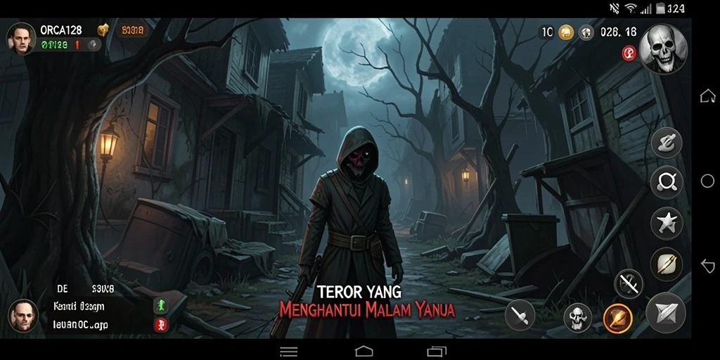 Menampilkan gameplay seram di kegelapan malam yang mencekam.