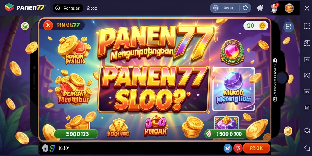 Tampilan gameplay Slot penuh warna dan menarik di PANEN77.