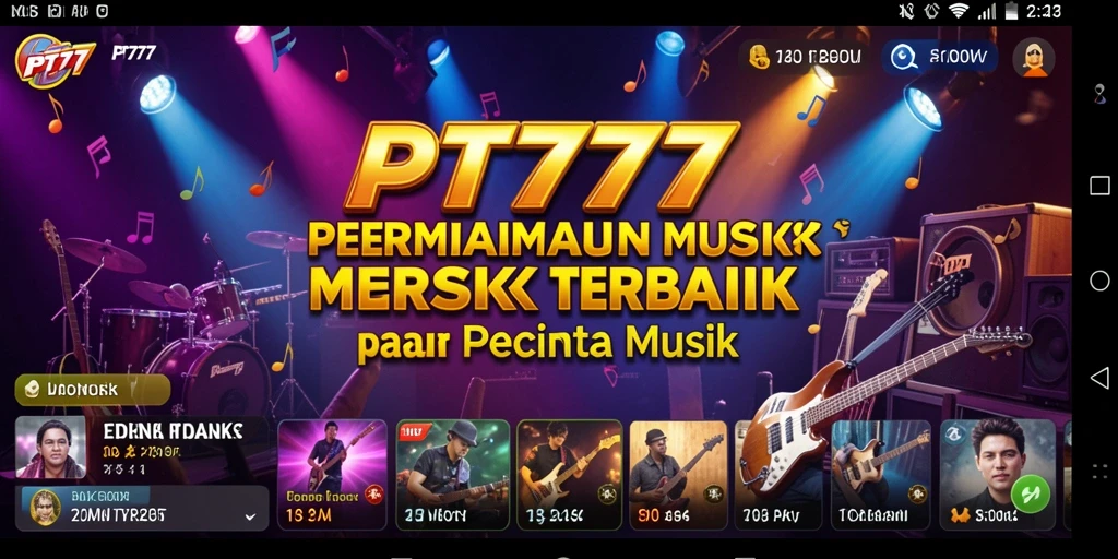 Tampilan screenshot PT777 saat gameplay musik yang seru.