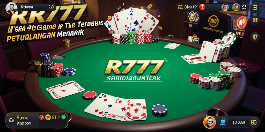 Screenshot gameplay <strong>RR777</strong> yang menunjukkan suasana permainan Poker yang mendebarkan.