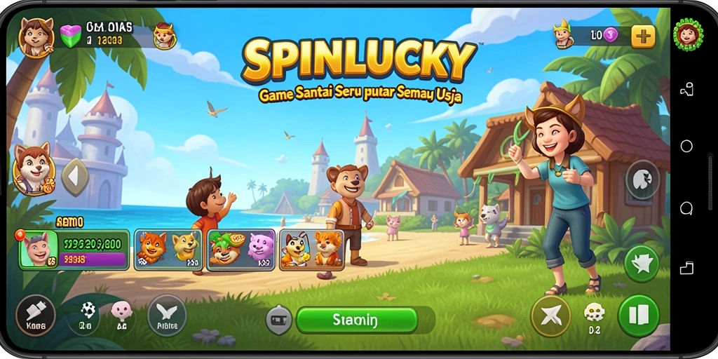 Tampilan gameplay SPINLUCKY yang menarik dan seru.