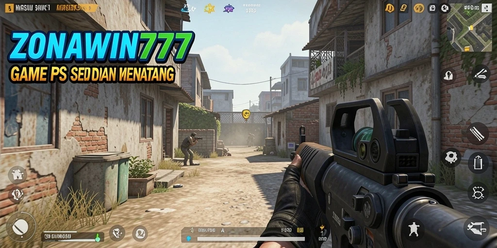 Tangkapan layar gameplay ZONAWIN777 yang penuh aksi FPS.