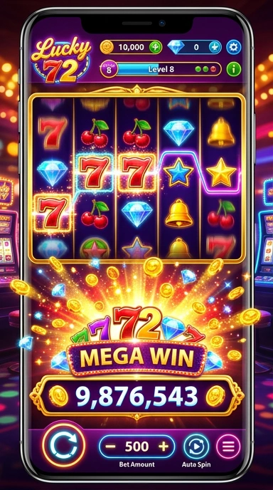 Tampilan antarmuka aplikasi lucky72 yang menarik dan mudah dipahami.